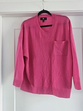 BR ​Banana Republic 100% Cashmere Caro Oversized Sweater | Pink Fuchsia | M